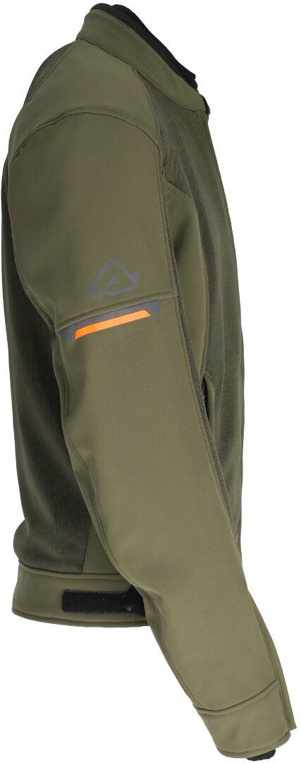 Side view of Acerbis Gordon waterproof Motorcycle Textile Jacket, green-orange, Size 3XL for Men