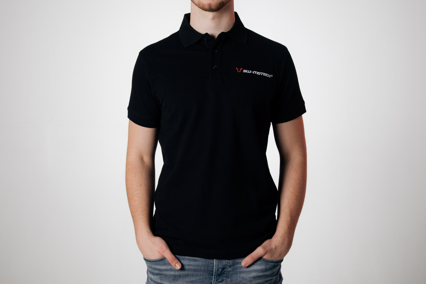 SW-Motech Team poloshirt - Core Line. Zwart. Mannen. Maat S., zwart voor man