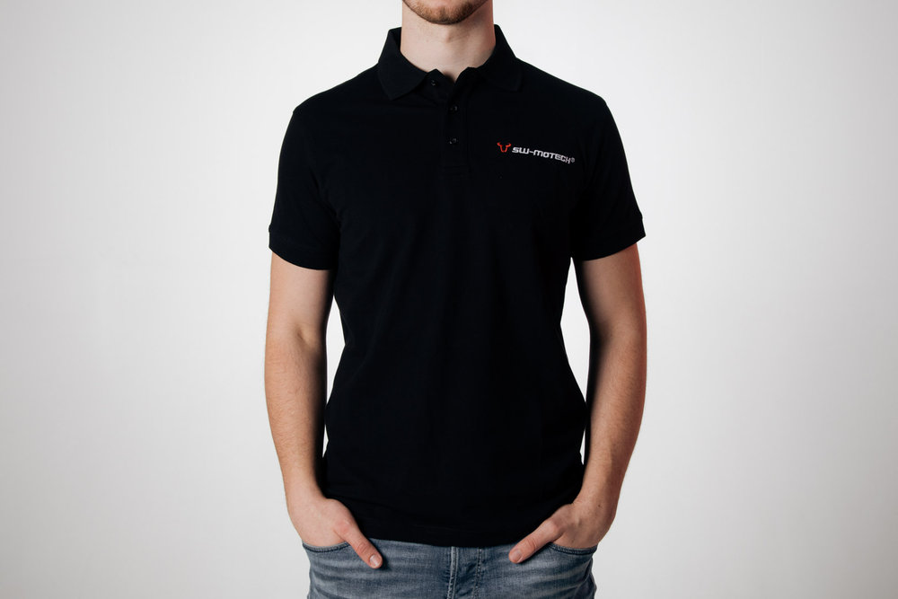 Koszulka polo SW-Motech Team - Core Line. Czarny. Mężczyzn. Rozmiar S.