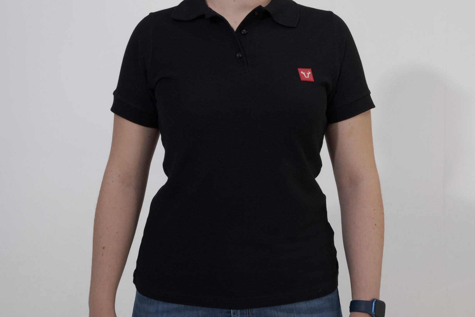 SW-Motech Poloshirt - Core Line. Zwart. Vrouwen. Maat S., zwart