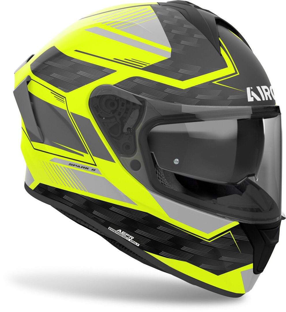 Side view of Airoh Spark 2 Zenith Helmet, black-yellow, Size XL for Men