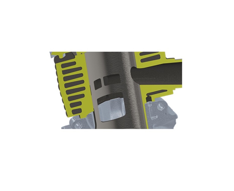 Side view of MALOSSI Cylinder-Kit Ø 63 Cast Iron Cylinder, green