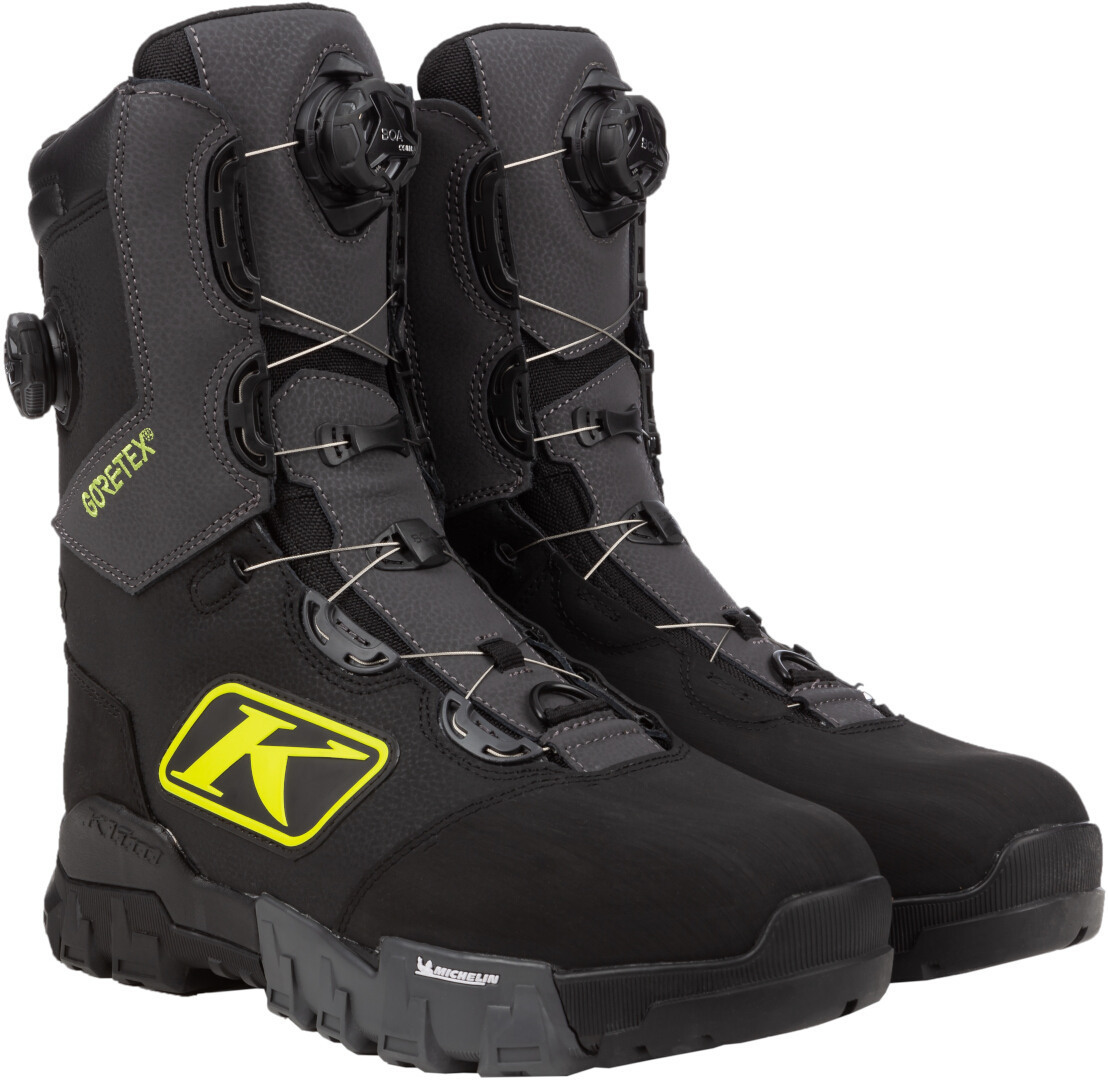 Klim Adrenaline Pro S GTX BOA Ботинки для снегоходов Черный/Желтый флуоресцентный 8 