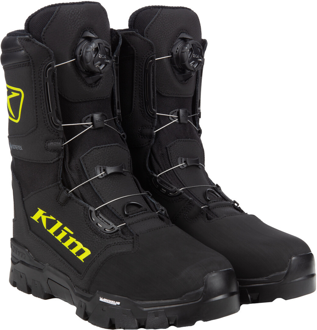 Klim Klutch GTX BOA Ботинки для снегоходов Черный/Желтый флуоресцентный 11 
