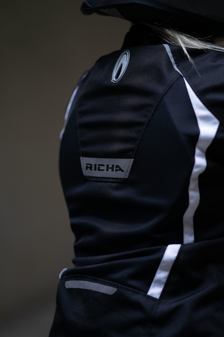 Side view of Richa Airbender Ladies Motorcycle Textile Jacket, black-pink, Size 2XL for Women