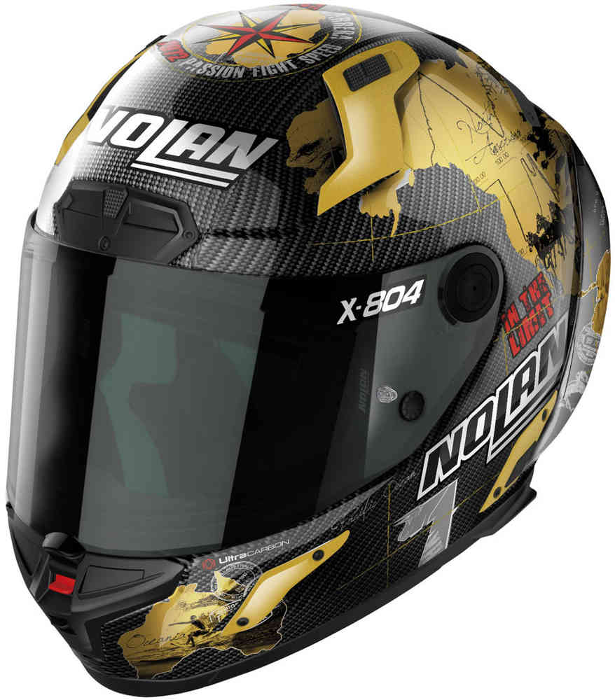 Nolan X-804 RS Ultra Carbon Carlos Checa Gold Replica Helm