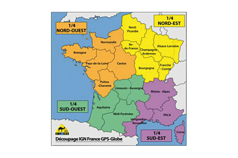 GPS Globe IGN Map 1/4 France Southeast 1/25000e