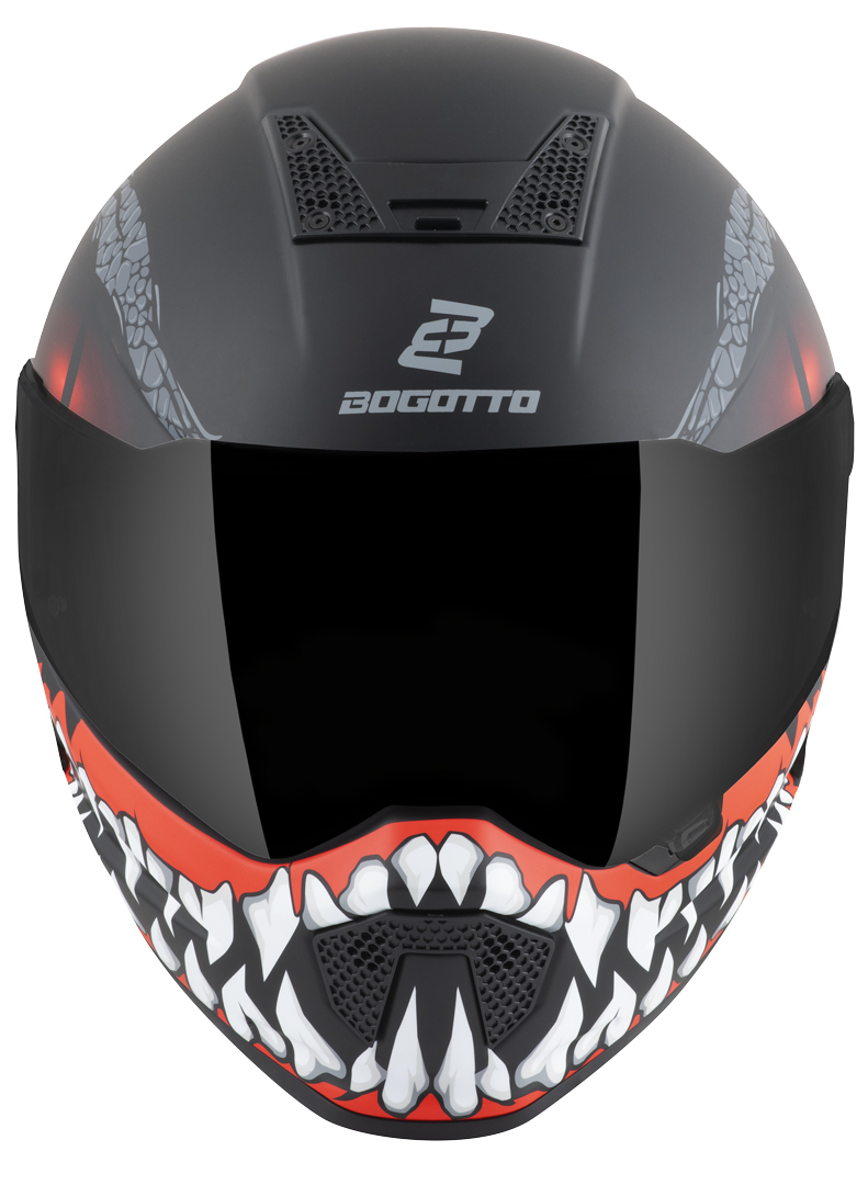 Side view of Bogotto Rapto Reptile Helmet, black-red, Size L for Men