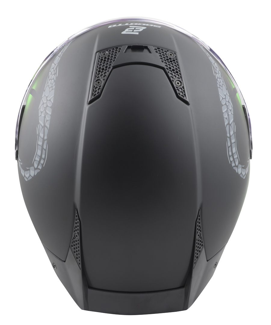 Side view of Bogotto Rapto Reptile Helmet, black-green, Size XS for Men