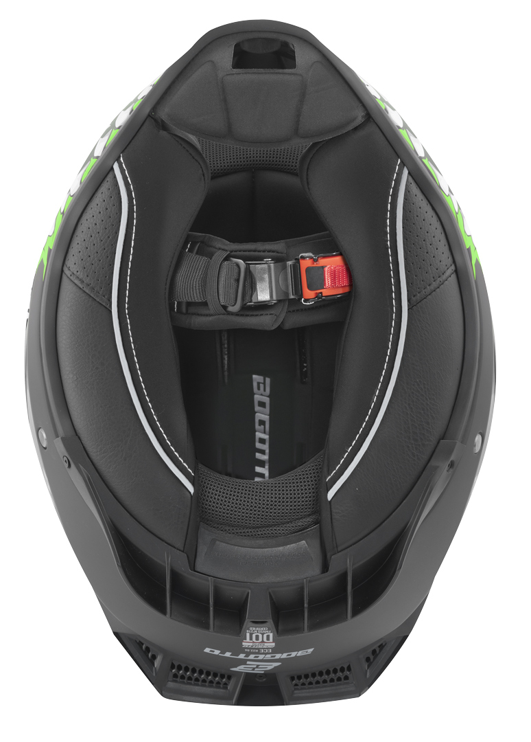Side view of Bogotto Rapto Reptile Helmet, black-green, Size XS for Men