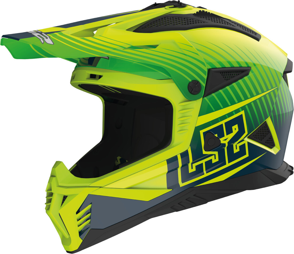 LS2 MX708 Fast II Duck Шлем для мотокросса Флуоресцентный зеленый M (57/58) 