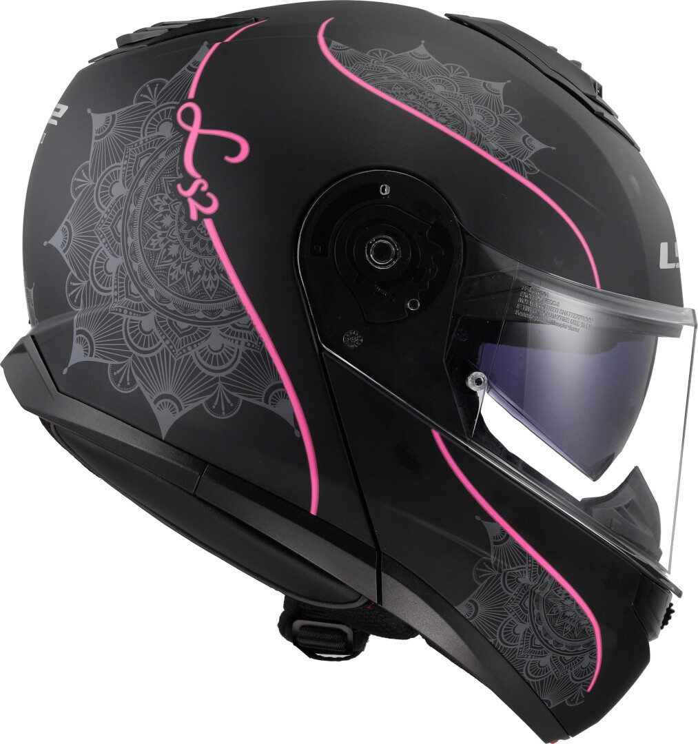 Side view of LS2 FF908 Strobe II Lux Helmet, black-pink, Size 3XL for Men