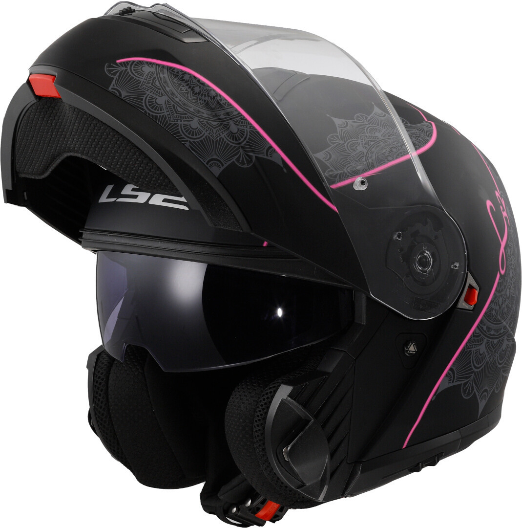 Side view of LS2 FF908 Strobe II Lux Helmet, black-pink, Size 3XL for Men