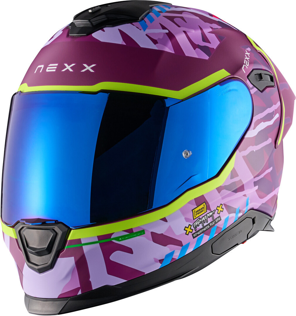 Side view of Nexx Y.100R Urbangram Helmet, purple, Size 2XL for Men