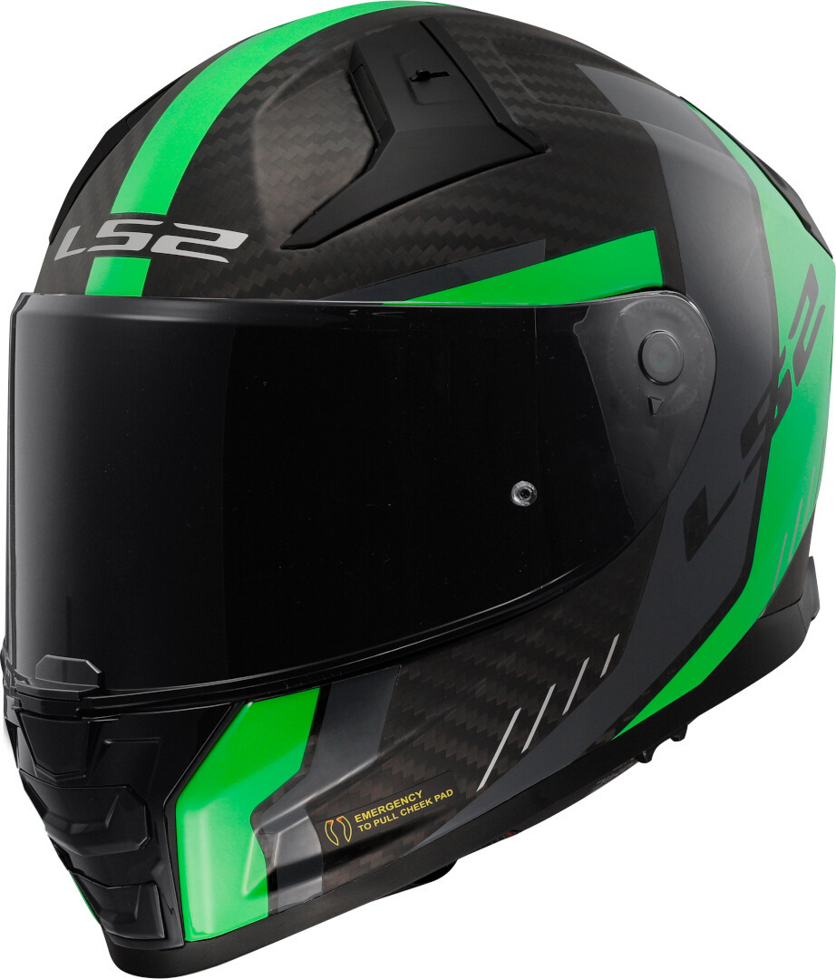LS2 FF811 Vector II Carbon Grid Шлем Флуоресцентный зеленый XXL (63/64) 
