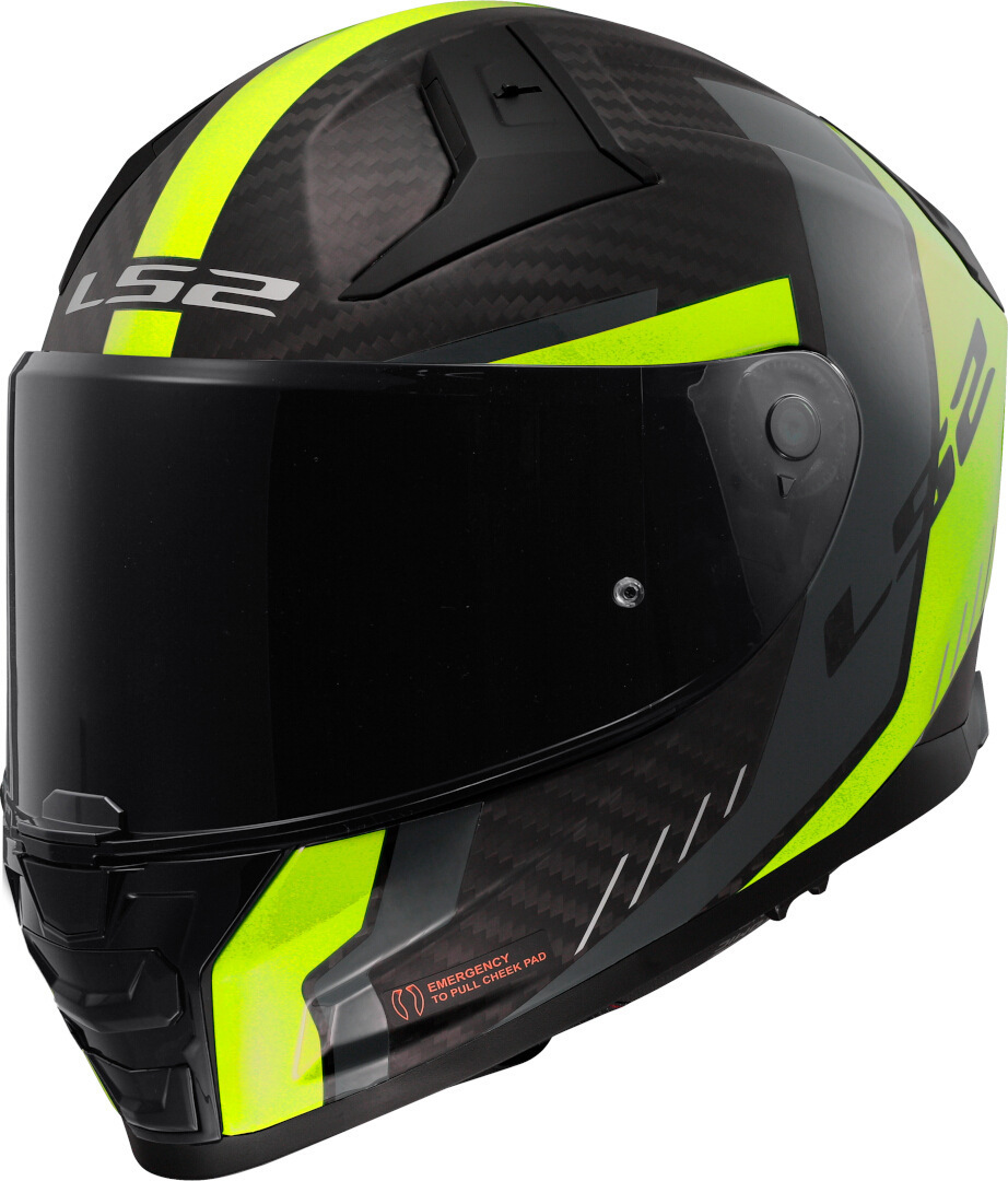 LS2 FF811 Vector II Carbon Grid Шлем Флуоресцентный желтый 4XL (67/68) 