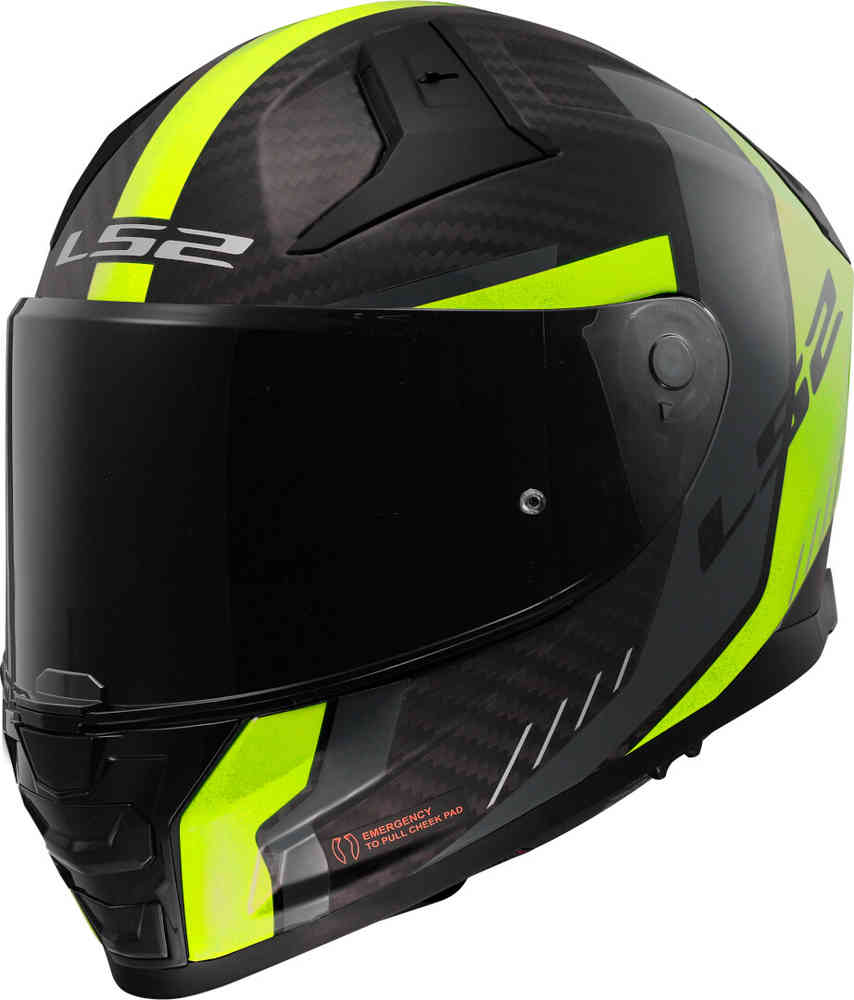 LS2 FF811 Vector II Carbon Grid Шлем Флуоресцентный желтый XS (53/54) 