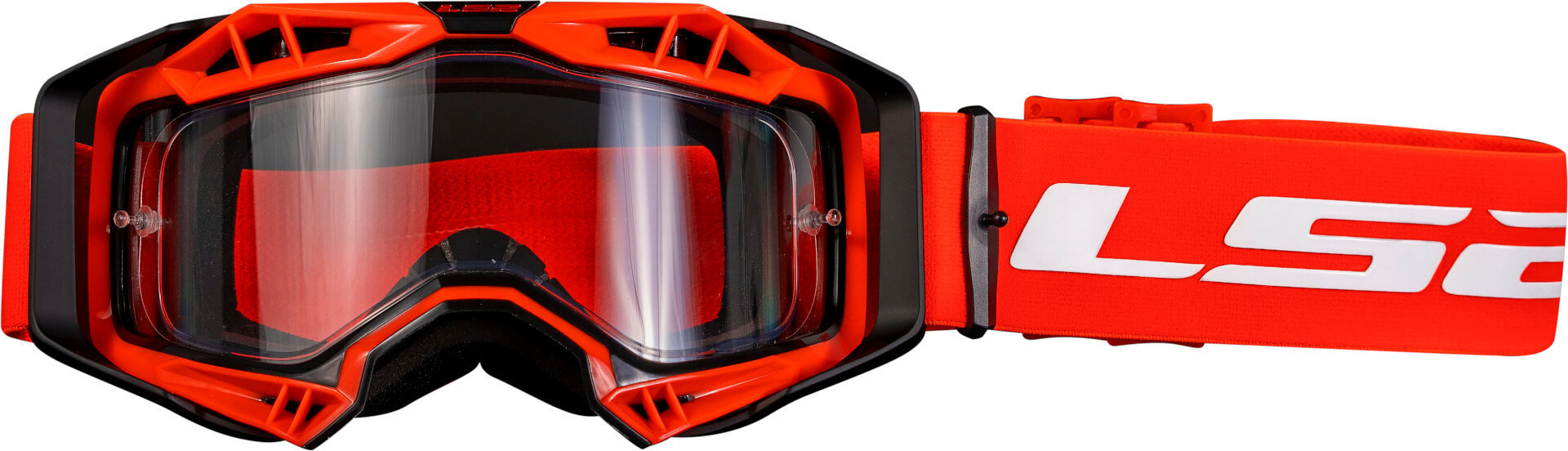 LS2 Aura Enduro Series Motocross Goggle, red for Men-image-824349428