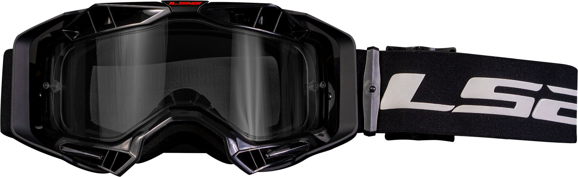 LS2 Aura Enduro Series Motocross Goggle, black for Men-image-824347408