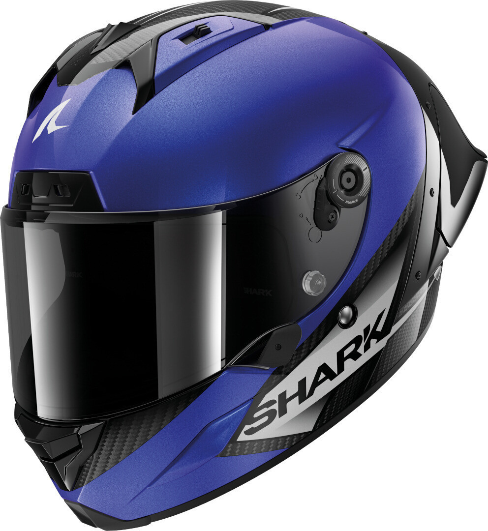 Shark Aeron GP Blank SP Casque, noir-bleu, taille L pour Hommes