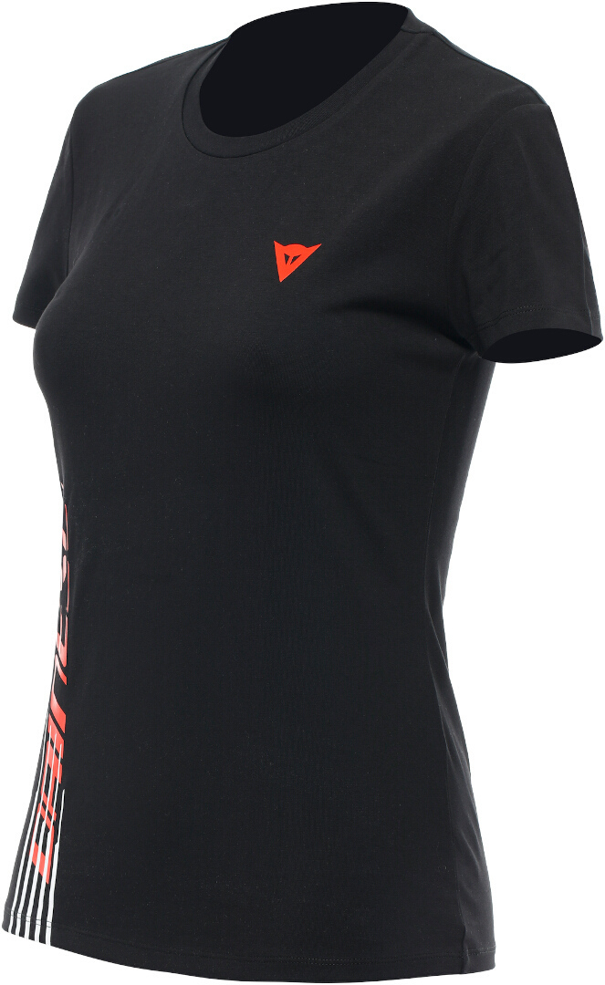 Dainese Women's Black Red Logo T-Shirt, Black-Red, For Extra Large