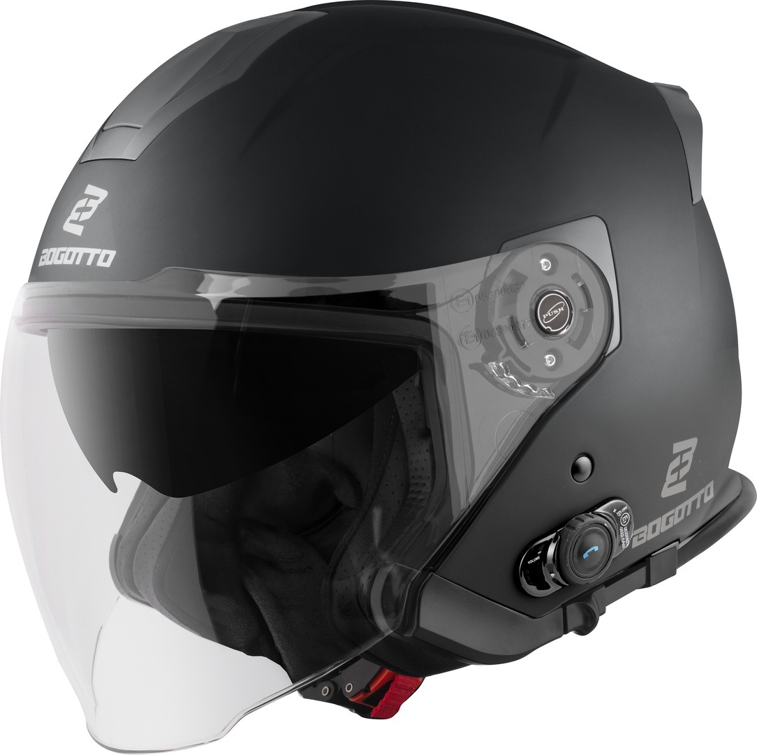 Bogotto H586 BT Solid Bluetooth Реактивный шлем Черный матовый S 