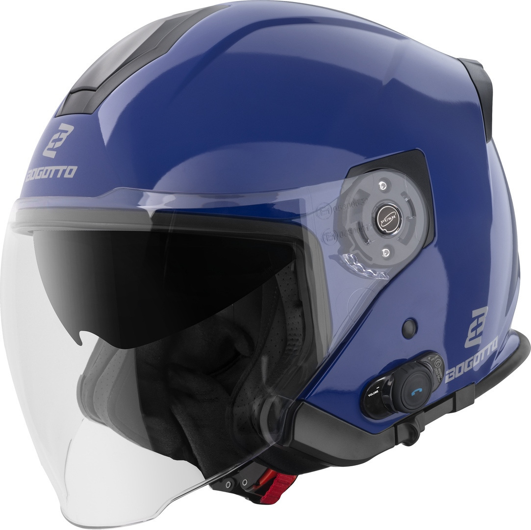 Bogotto H586 BT Solid Bluetooth Реактивный шлем Синий XL 