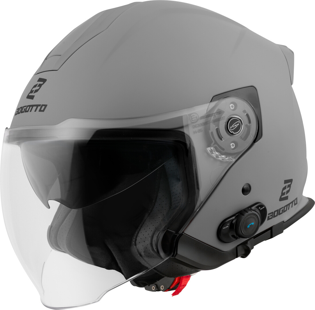 Bogotto H586 BT Solid Bluetooth Реактивный шлем Светло-Серый Матовый XXL 