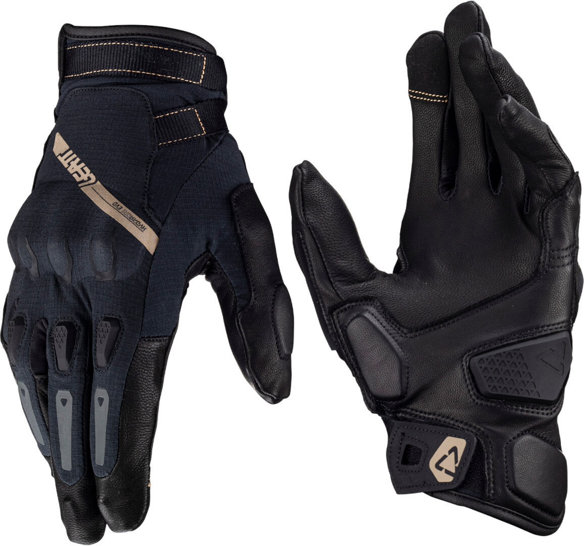Leatt ADV HydraDri 7.5 Stealth Short waterproof Motorcycle Gloves, grey, Size L for Men-image-942399630