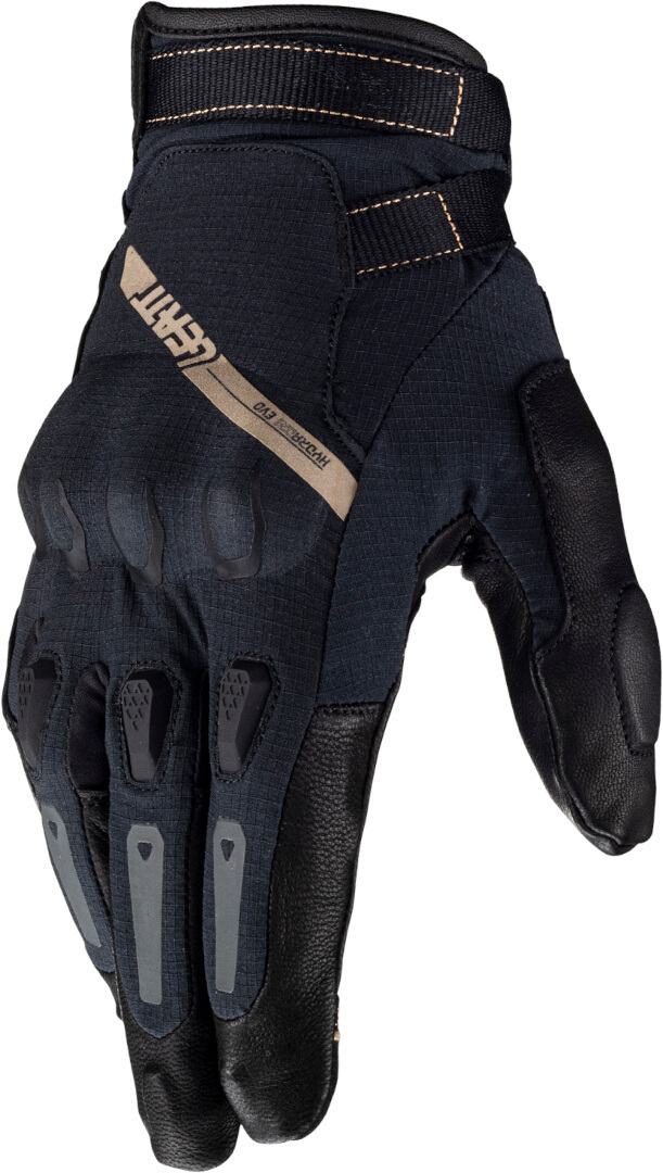 Side view of Leatt ADV HydraDri 7.5 Stealth Short waterproof Motorcycle Gloves, grey, Size M for Men