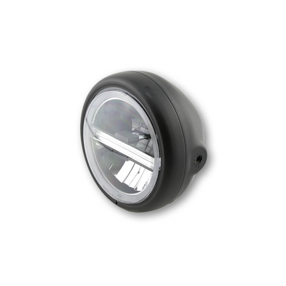Faro LED HIGHSIDER PECOS TYP 7 Da 5 3/4″ Con Anello Luce Di Posizione – Alloggiamento In Metallo Nero Opaco