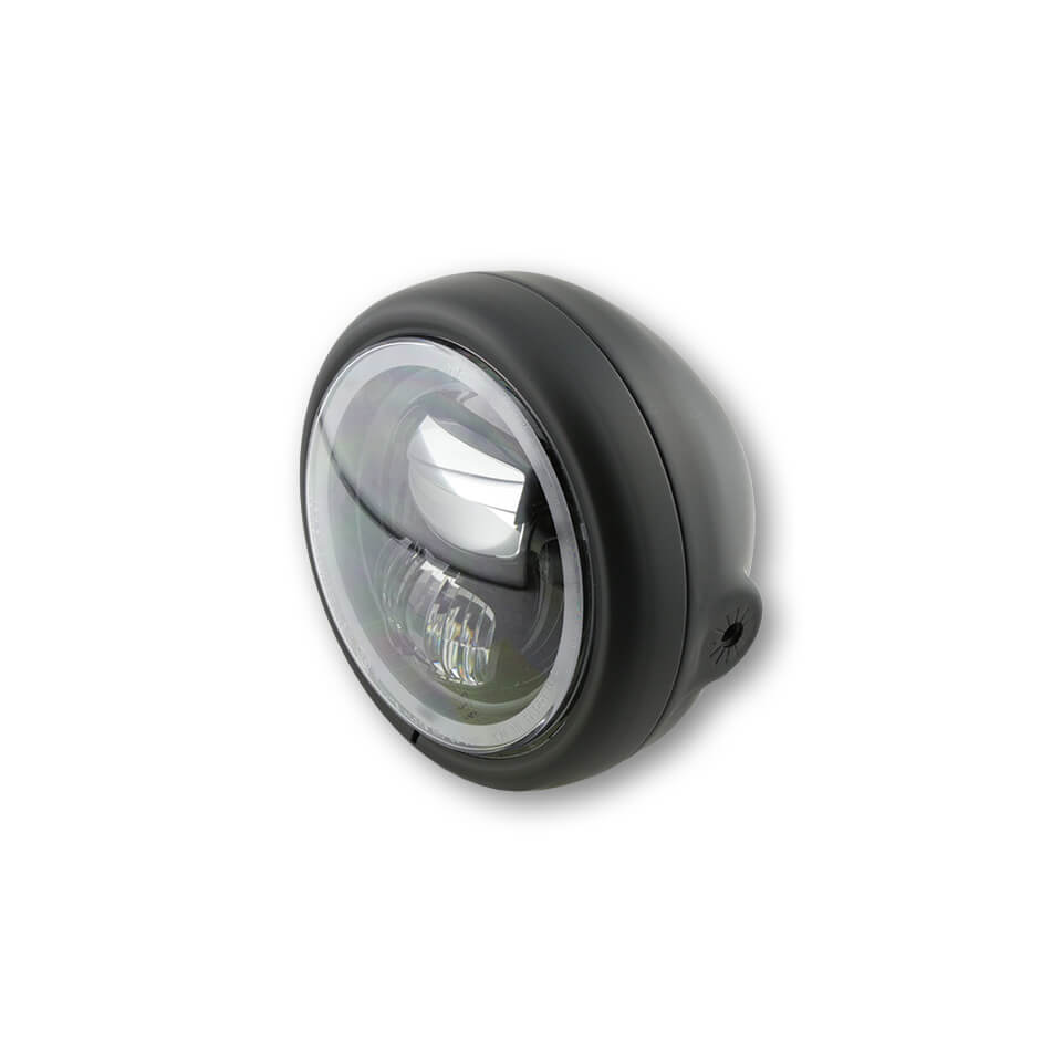 HIGHSIDER 5 3/4 inch LED spotlight PECOS TYP 7 with parking light ring, black matt, black