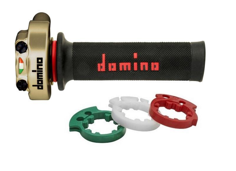 Domino Poignée de gaz XM2 Racing avec revêtements A450 - or/noir