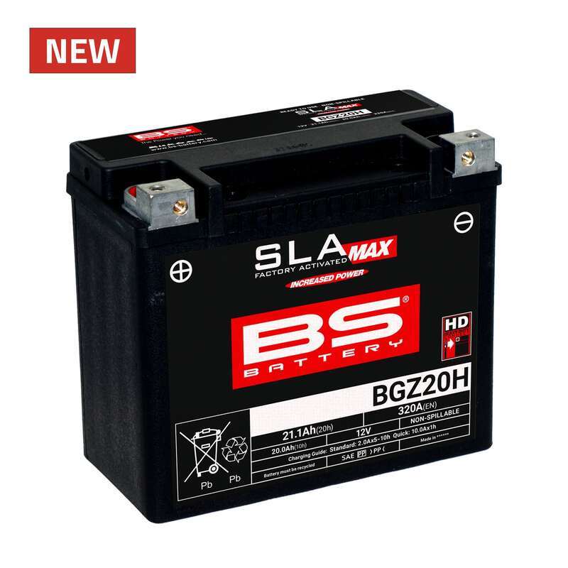 BS Battery Batería SLA Max Libre de Mantenimiento Activada de Fábrica - BGZ20H