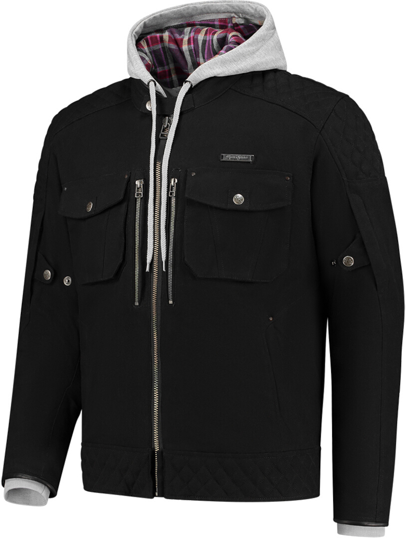Rusty Stitches Glenn Blouson textile de moto, noir, taille 4XL pour Hommes