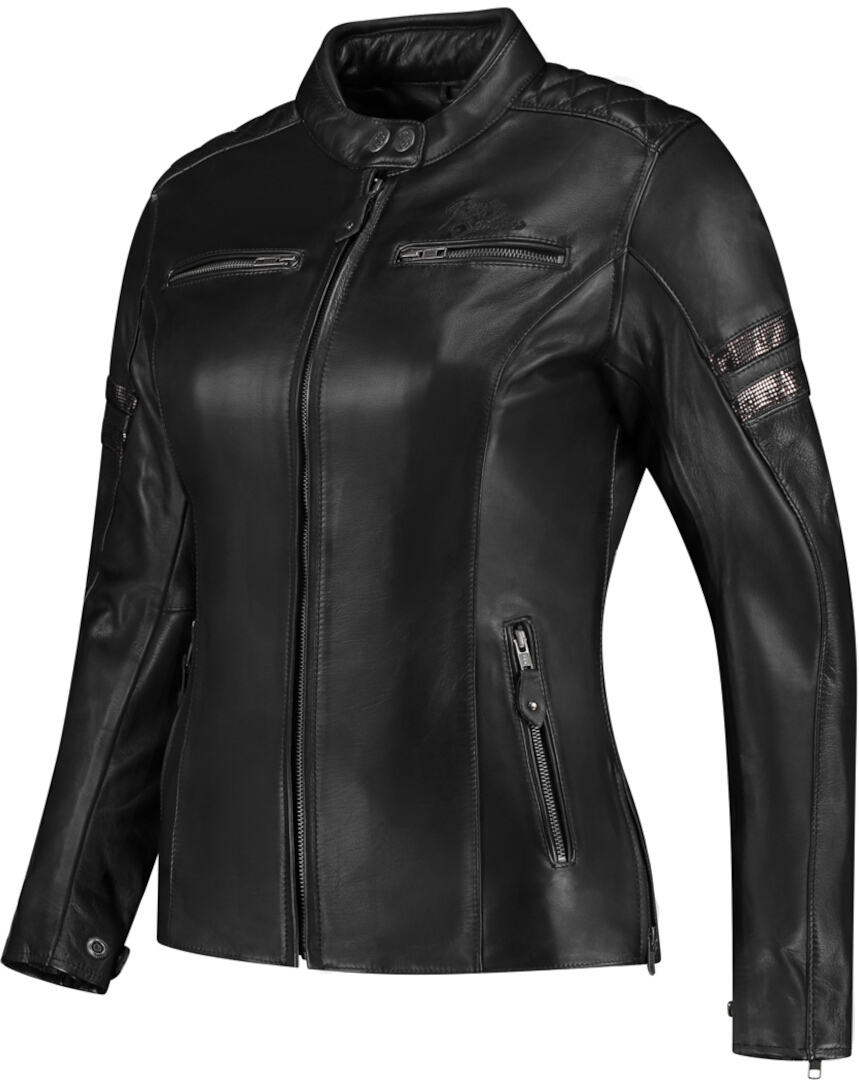 Rusty Stitches Joyce V2 Veste en cuir de moto pour dames, noir, taille 44 pour Femmes