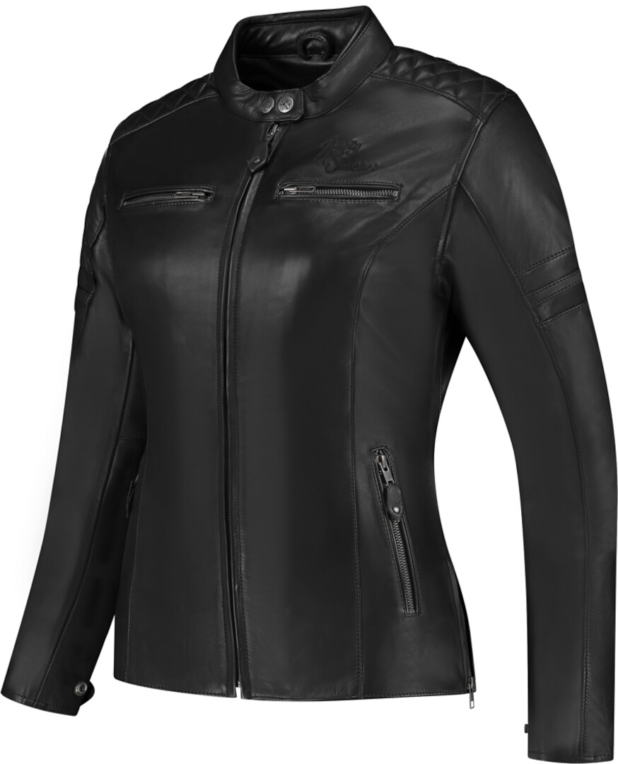 Rusty Stitches Super Joyce V2 Veste en cuir de moto pour dames, noir, taille 56 pour Femmes