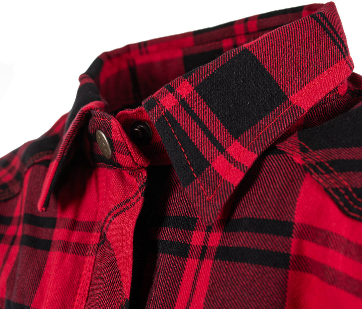 Side view of Rusty Stitches Liss Ladies Motorcycle Shirt, black-red, Size 44 for Women