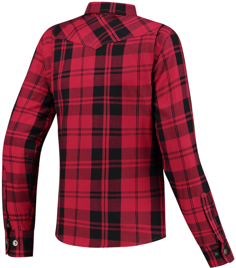 Side view of Rusty Stitches Liss Ladies Motorcycle Shirt, black-red, Size 44 for Women