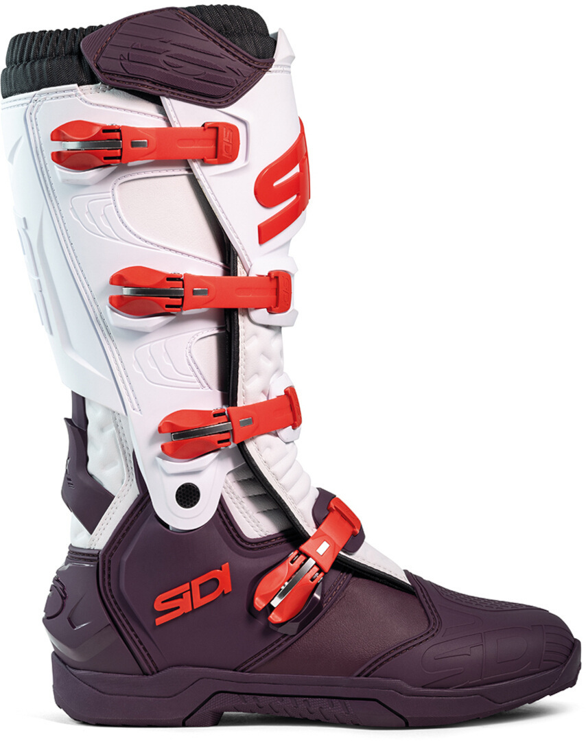 Side view of Sidi XPower SC Motocross Boots, white-red, Size 50 for Men