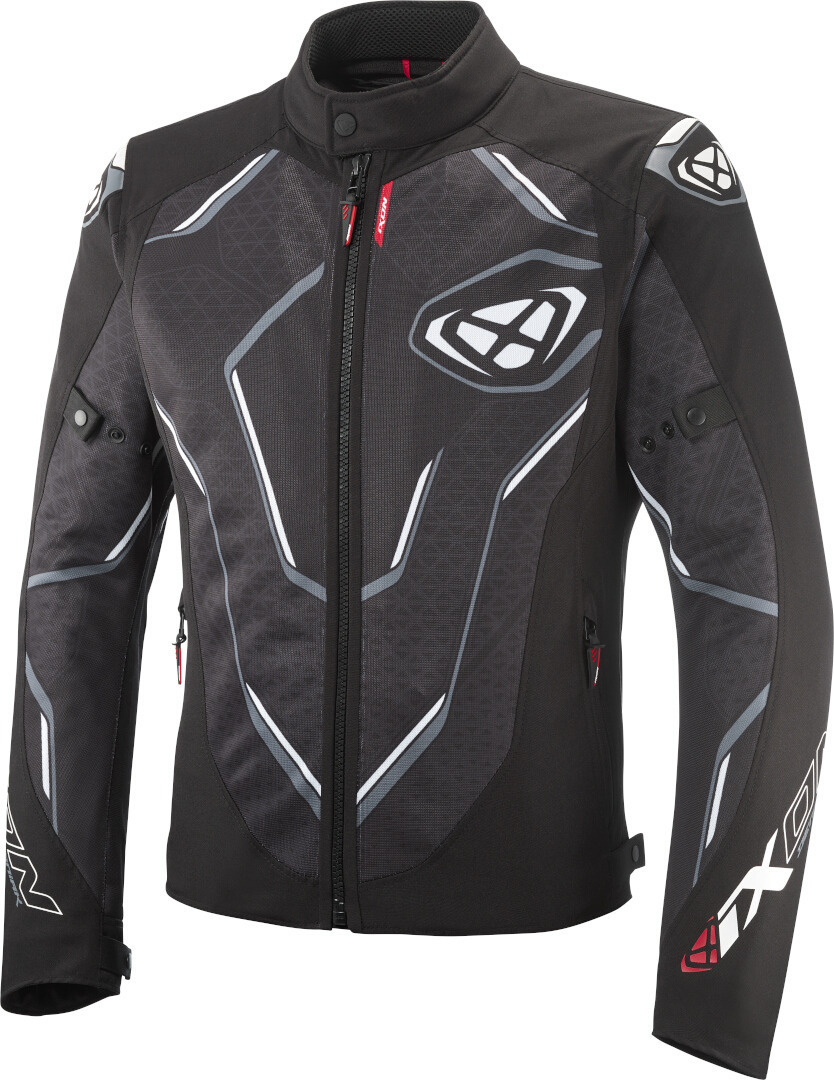 Ixon Demoniak Blouson textile de moto, noir-blanc, taille S pour Hommes