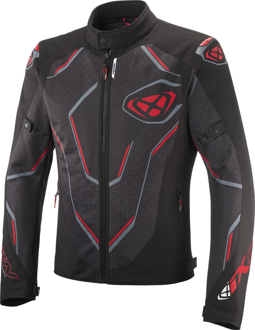 Ixon Demoniak Blouson textile de moto, noir-rouge, taille M pour Hommes