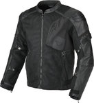 Macna Olsan Solid Chaqueta perforada de cuero / textil para motocicletas