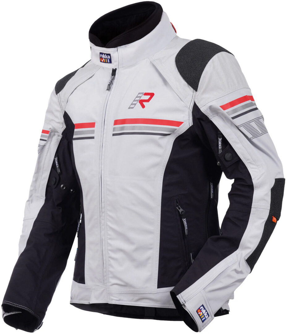 Rukka Armatou-R Blouson textile de moto, gris-rouge, taille 50 pour Hommes