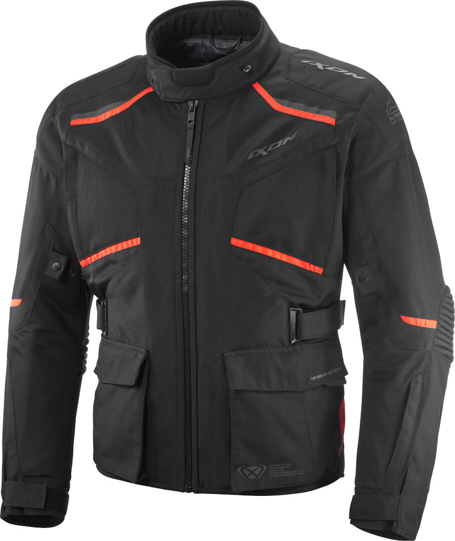 Ixon Midgard Air C Motorcycle Textile Jacket, black-red, Size 4XL for Men