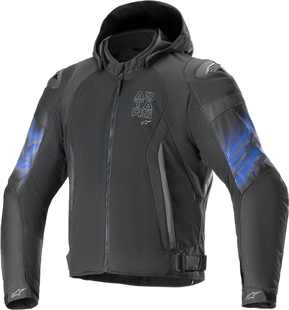 Alpinestars Zaca Air Venom Waterproof Motorcycle Textile Jacket, Black-Blue, Size Xl For Men