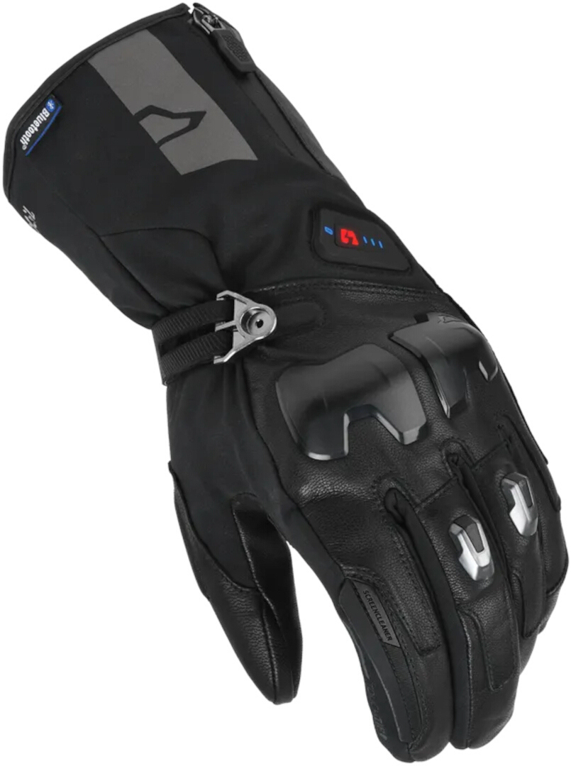 Side view of Macna Progress 2.0 RTX DL heatable waterproof Motorcycle Gloves Kit, black, Size 2XL for Men