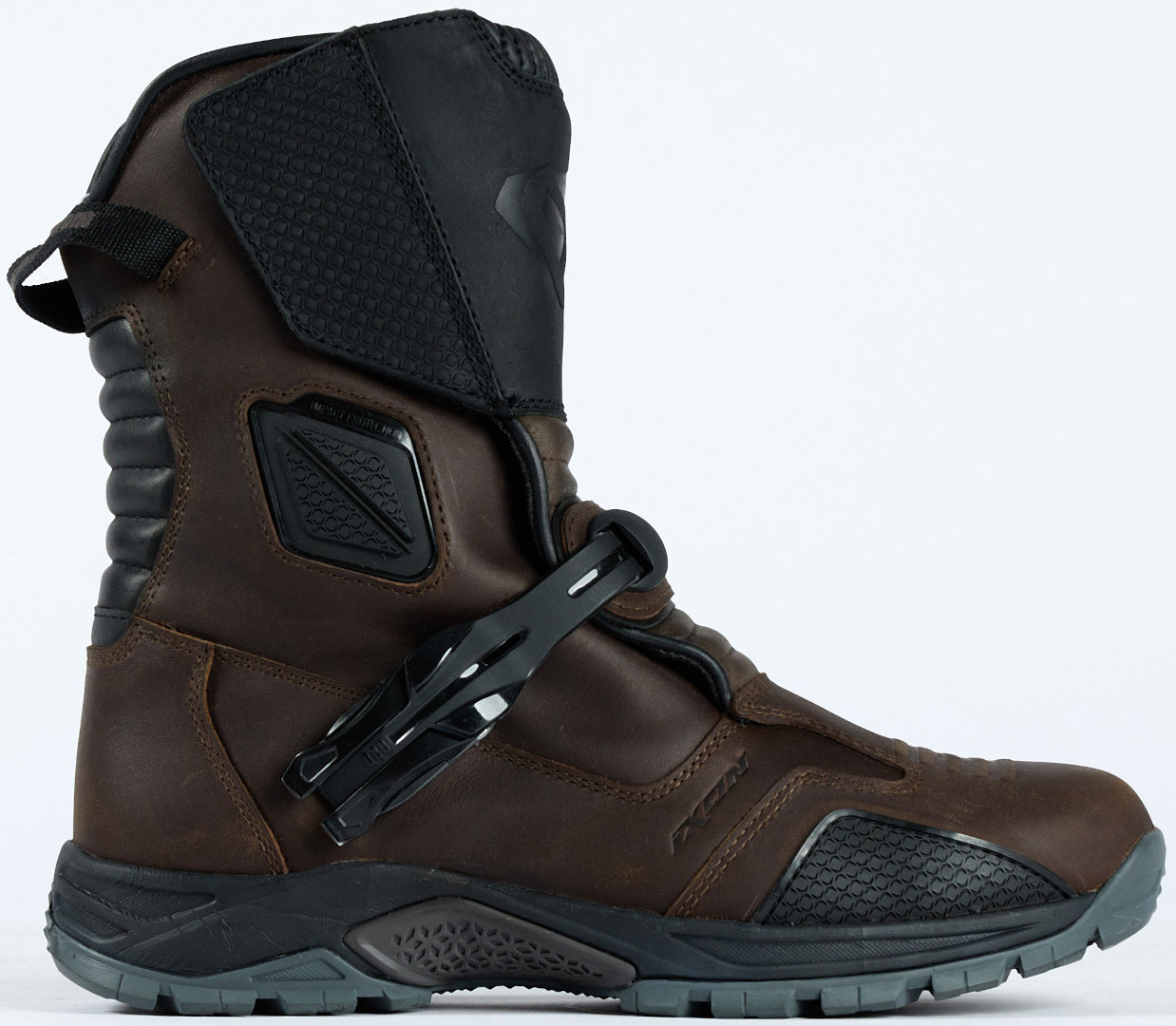 Side view of Ixon Klay Waterproof Motocycle Boots, black-brown, Size 46 for Men