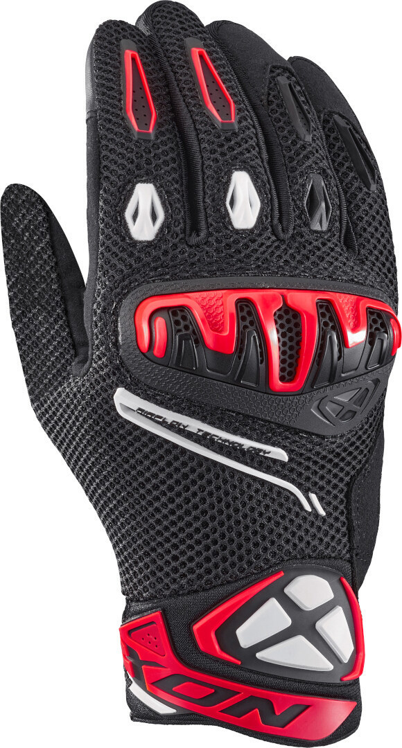 Ixon Mirage Airflow Motorcycle Gloves, black-white-red, Size 3XL for Men