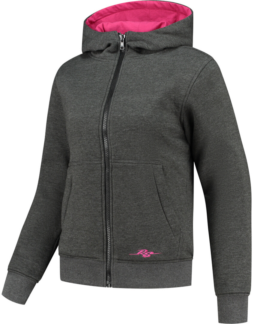 Rusty Stitches Wendy Sweat à capuche zippé de moto pour femmes, gris-rose, taille 46